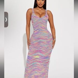 Fashion Nova Rich Splash Maxi Dress